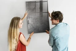 Wallfluent Tableau Magnétique Mural 60x90 cm Métal rayé Marqueur blanc Idéal Bureau Et Maison* Pêle-Mêle Et Pense Bête