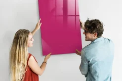 Wallfluent Tableau Magnétique Mural 70x100 cm Couleur rose intense Marqueur blanc Idéal Bureau Et Maison* Pêle-Mêle Et Pense Bête