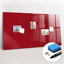 Wallfluent Tableau Magnétique Mural 120x60 cm Couleur rouge Marqueur blanc Panneau Mémo Décoratif* Pêle-Mêle Et Pense Bête