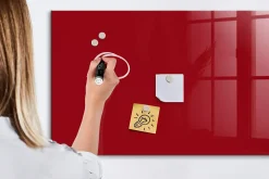 Wallfluent Tableau Magnétique Mural 120x60 cm Couleur rouge Marqueur blanc Panneau Mémo Décoratif* Pêle-Mêle Et Pense Bête