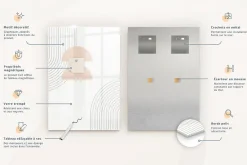 Best Wallfluent Tableau Magnétique Mural 70x100 cm Couleur : blanc foncé Marqueur noir Panneau Mémo Décoratif
