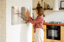 Wallfluent Tableau Magnétique Mural 100x70 cm Marbre doré Marqueur noir Idéal Bureau Et Maison* Pêle-Mêle Et Pense Bête