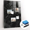 Best Wallfluent Tableau Magnétique Mural 60x90 cm Marbre foncé Marqueur blanc Idéal Bureau Et Maison