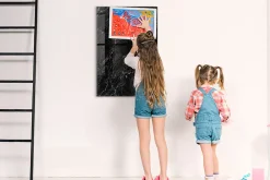 Best Wallfluent Tableau Magnétique Mural 60x90 cm Marbre foncé Marqueur blanc Idéal Bureau Et Maison