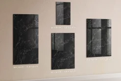 Best Wallfluent Tableau Magnétique Mural 60x90 cm Marbre foncé Marqueur blanc Idéal Bureau Et Maison