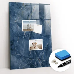 Discount Wallfluent Tableau Magnétique Mural 40x60 cm Marbre décoratif Marqueur blanc Panneau Mémo Décoratif