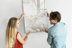 Wallfluent Tableau Magnétique Mural 70x100 cm Marbre décoratif Marqueur noir Idéal Bureau Et Maison* Pêle-Mêle Et Pense Bête