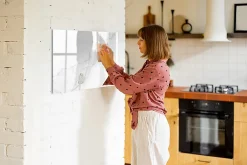 Wallfluent Tableau Magnétique Mural 90x60 cm Marbre décoratif Marqueur noir Idéal Bureau Et Maison* Pêle-Mêle Et Pense Bête