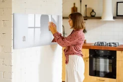 Wallfluent Tableau Magnétique Tulup 120x60 cm Couleur : blanc foncé En Verre De Planification* Pêle-Mêle Et Pense Bête