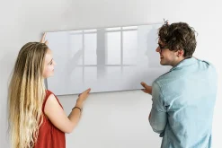Wallfluent Tableau Magnétique Tulup 120x60 cm Couleur : blanc foncé En Verre De Planification* Pêle-Mêle Et Pense Bête