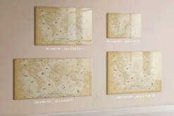 Wallfluent Tableau Magnétique 60x40 cm Carte du monde ancienne Marqueur noir En Verre De Planification* Pêle-Mêle Et Pense Bête