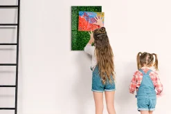 Wallfluent Tableau Magnétique 40x60 cm Feuilles de la plante de clôture Marqueur blanc En Verre De Planification* Pêle-Mêle Et Pense Bête