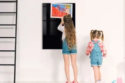 Wallfluent Tableau Magnétique 70x100 cm Couleur noire Marqueur blanc En Verre De Planification* Pêle-Mêle Et Pense Bête