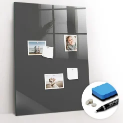 Wallfluent Tableau Magnétique 70x100 cm Couleur grise Marqueur blanc Mémos & Organisation* Pêle-Mêle Et Pense Bête