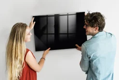 Wallfluent Tableau Magnétique 90x60 cm Couleur noire Marqueur blanc En Verre De Planification* Pêle-Mêle Et Pense Bête