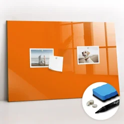 Best Wallfluent Tableau Magnétique 60x40 cm Couleur orange Marqueur noir En Verre De Planification