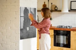 Wallfluent Tableau Magnétique 70x100 cm Béton Marqueur blanc En Verre De Planification* Pêle-Mêle Et Pense Bête