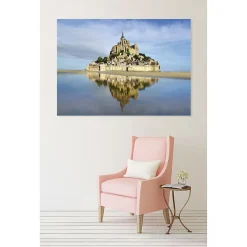 Hot Scenolia Tableau toile en kit BAIE DU MONT SAINT MICHEL 180 x 130 cm - Toile textile sans PVC, Made in France par