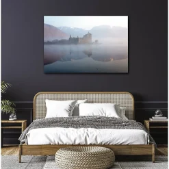 Best Scenolia Tableau toile en kit KILCHURN CASTLE 140 x 95 cm - Toile textile sans PVC, Made in France par