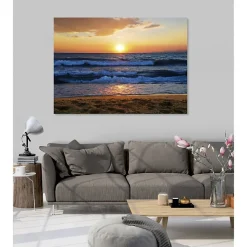 Discount Scenolia Tableau toile en kit SEA SUNSET 180 x 130 cm - Toile textile sans PVC, Made in France par