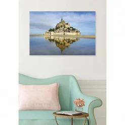 Clearance Scenolia Tableau toile XXL en kit Baie Du Mont Saint Michel 90 x 60 cm - Toile textile sans PVC