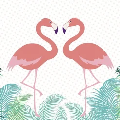 Hot Scenolia Tableau toile XXL en kit Flamingo In Love 60 x 60 cm - Toile textile sans PVC