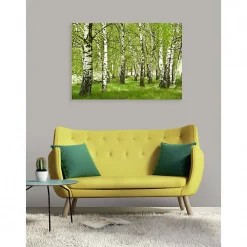 Best Scenolia Tableau toile XXL en kit Foret De Bouleau 130 x 90 cm - Toile textile sans PVC