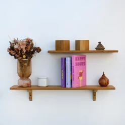 Outlet Woodbord Tablette Bois Teck Huilé Rectangle - Etagère Murale - 18x180x900mm - Etagère de Bureau, Cuisine, Salle de bain, Salon