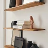 Woodbord Tablette Bois Teck Indo Massif Huilé - Bord Naturel Irrégulier - 18x110x600mm - Etagère Murale de Bureau, Cuisine* Etagère Murale
