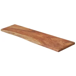 Woodbord Tablette Bois Teck Indo Massif Huilé - Bord Naturel Irrégulier - 18x110x600mm - Etagère Murale de Bureau, Cuisine* Etagère Murale