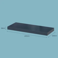 Sale GoodHome Tablette murale avec fixation invisible Cusko bleu foncé 60 cm