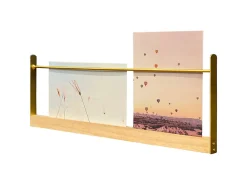 Ariane Tablette murale effet bois et métal doré L.30 x H.12 cm* Etagère Murale