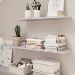 Sale GoodHome Tablette murale Form Rigga argent 80 cm