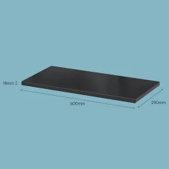 Sale GoodHome Tablette murale Rigga noir L. 60 cm