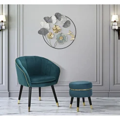 Outlet Mauro Ferretti Tabouret bas en tissu Paris 35x40.5 cm