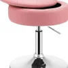 Tabouret de Coiffeuse Capitonné Pouf de Rangement dappoint Chaise de Maquillage Pivotante à 360 degrés* Pouf Et Poire