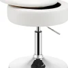Tabouret de Coiffeuse Capitonné Pouf de Rangement d appoint Chaise de Maquillage Pivotante à 360 degrés* Pouf Et Poire