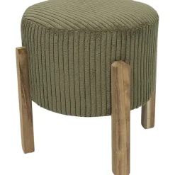 The Home Deco Factory Tabouret en velours côtelé Scott* Pouf Et Poire