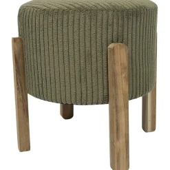 The Home Deco Factory Tabouret en velours côtelé Scott* Pouf Et Poire