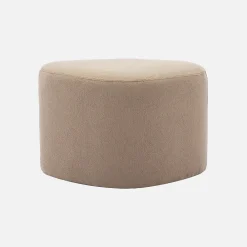 Sweeek tabouret. pouf en forme de galet en tissu greige. TAO L 60 x P 44 x H 40cm* Pouf Et Poire