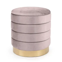 Hot Akord Furniture Factory Tabouret rembourré en velours avec rangement 40 cm LUNA Rose Poudré