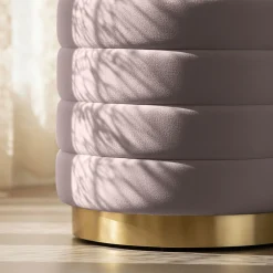 Hot Akord Furniture Factory Tabouret rembourré en velours avec rangement 40 cm LUNA Rose Poudré