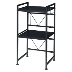 [En.Casa] Étagère à micro-ondes Sorsele avec 2 tablettes réglables noir en.casa* Etagère Murale
