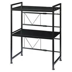 [En.Casa] Étagère à micro-ondes Sorsele avec 2 tablettes réglables noir en.casa* Etagère Murale