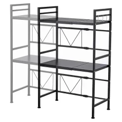 [En.Casa] Étagère à micro-ondes Sorsele avec 2 tablettes réglables noir en.casa* Etagère Murale