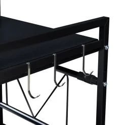 [En.Casa] Étagère à micro-ondes Sorsele avec 2 tablettes réglables noir en.casa* Etagère Murale