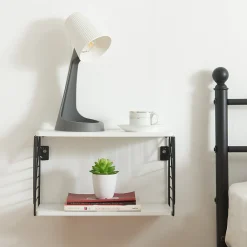 [En.Casa] Étagère murale Moss 39 x 18 x 23 cm noir blanc en.casa* Etagère Murale