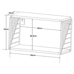 [En.Casa] Étagère murale Moss 39 x 18 x 23 cm noir blanc en.casa* Etagère Murale
