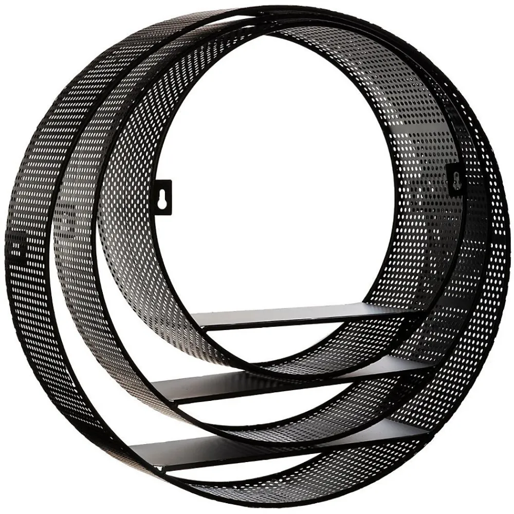 Atmosphera Étagère murale ronde P.10 cm noir vendue par 3 pièces* Etagère Murale