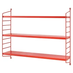 [En.Casa] Étagère murale Strängnäs à 3 niveaux modulables 50 x 60 x 15 cm rouge en.casa